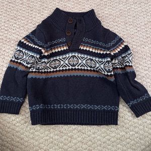 Navy blue and tan sweater